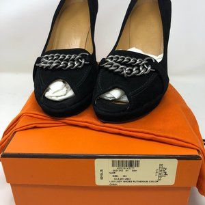 HERMES LOU LADY SHOES | Condition: Near New | Size: 39.5 / 9 | Color: Ruthenium